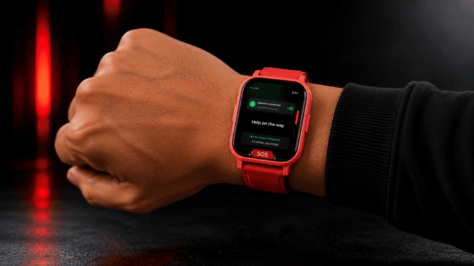 Guardiant safety watch worn on the wrist