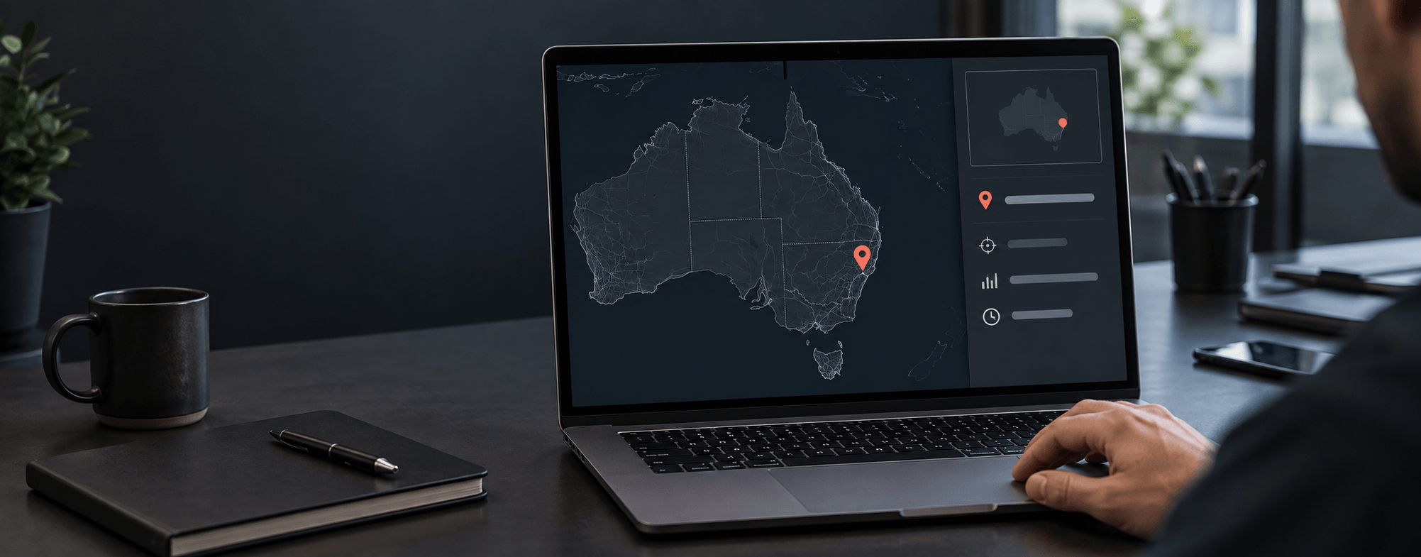 A laptop showing an event location map