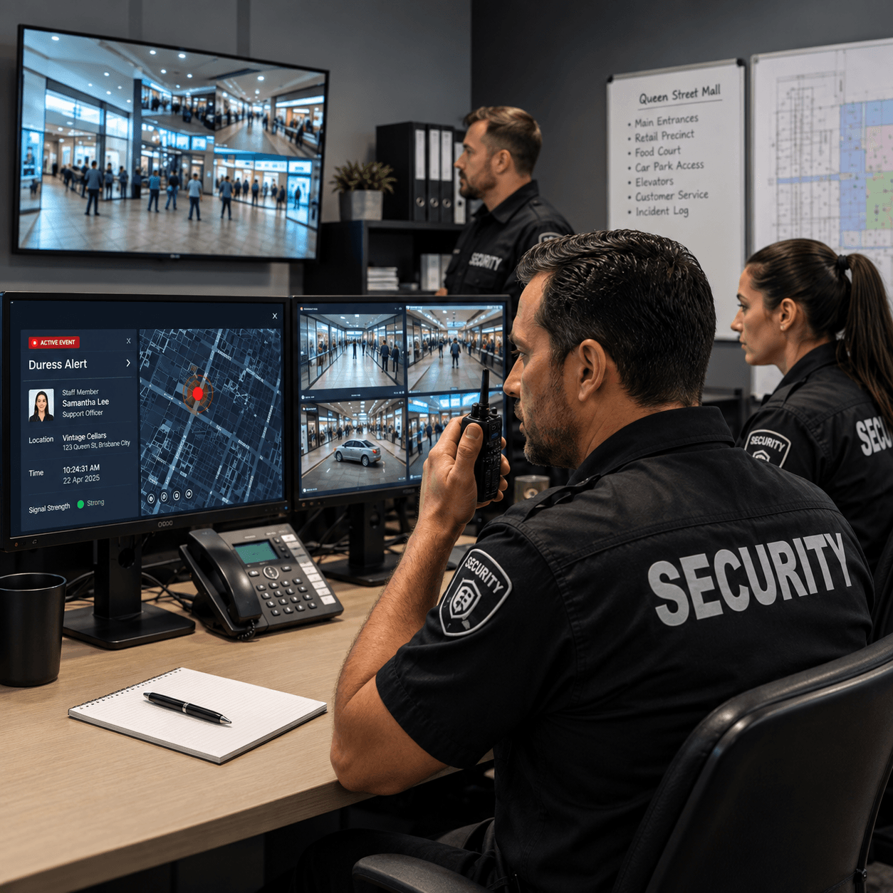 A team coordinating a response