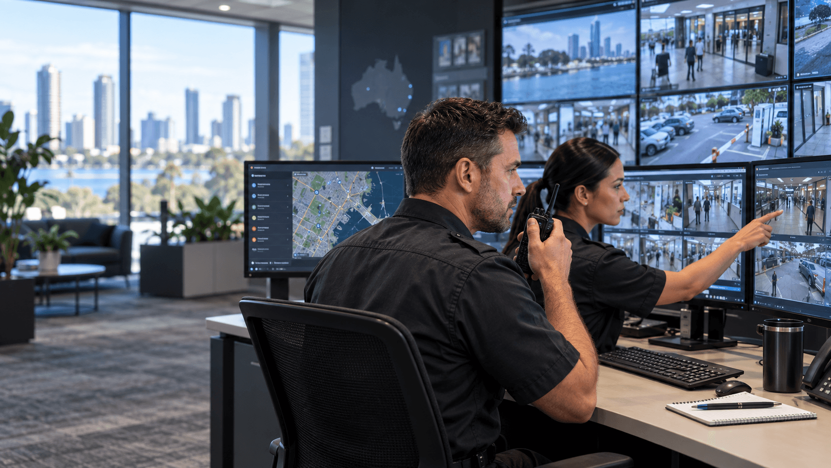 A workplace team coordinating their operations