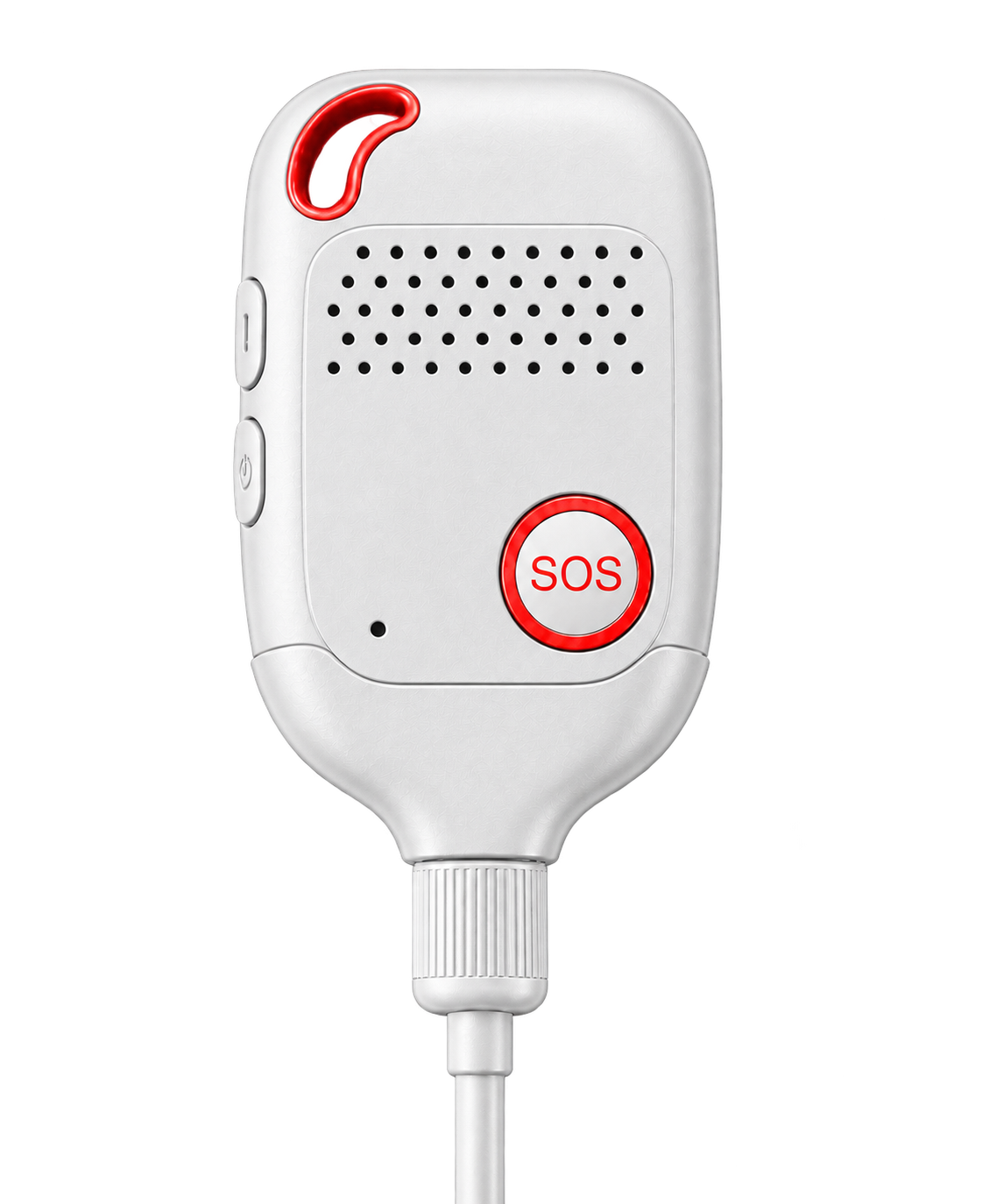 White Guardiant Safety Pendant connected to its charger.